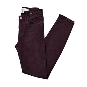 H&M Women's Burgundy Mid Rise Skinny Jeans 29" Inseam - Size 2